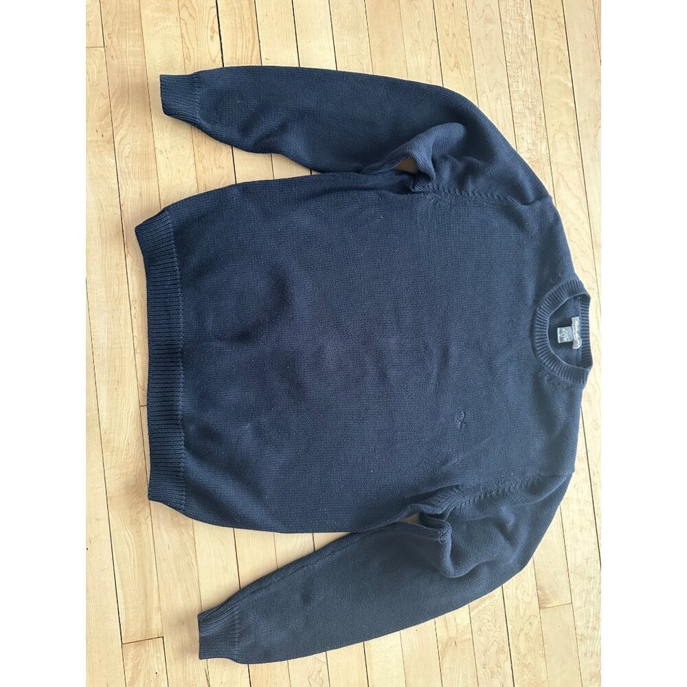 Vtg Style Eddie Bauer Crew Sweater Navy Cotton Men Tall XL Fisherman Classic - Picture 12 of 12